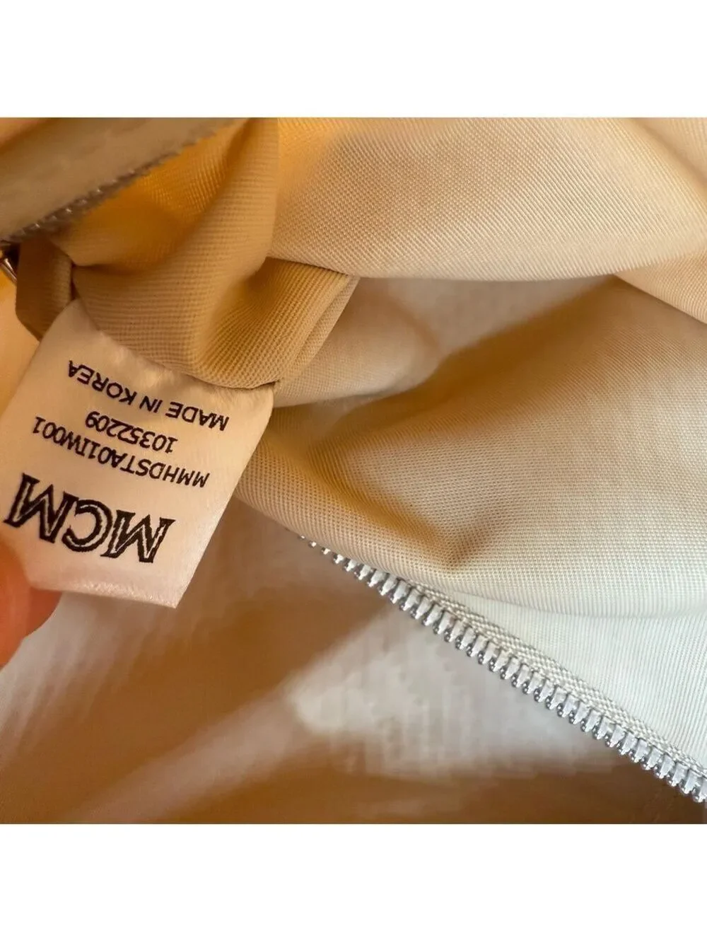 MCM Beige Monogram Hobo Bag with Removable Strap